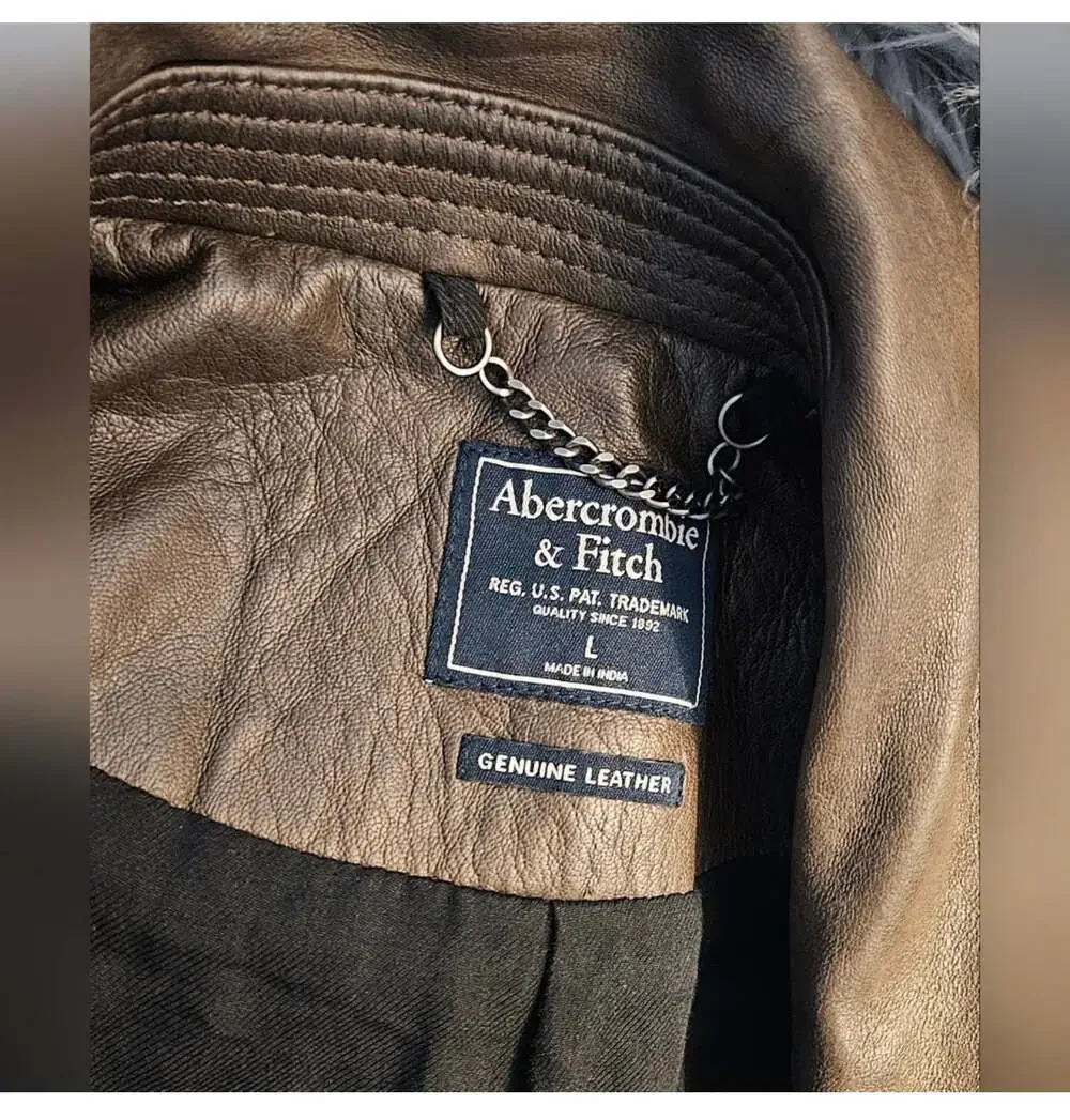 Abercrombie & Fitch Women's Dark Brown Goat Leather Moto Jacket